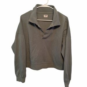 Cotton On Collared Cropped Sweatshirt Women’s Green size medium‎